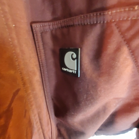 Carhartt Jacket Men’s XLT Maroon Insulated Nylon Full-Zip Work J174 RDW - Picture 3 of 6